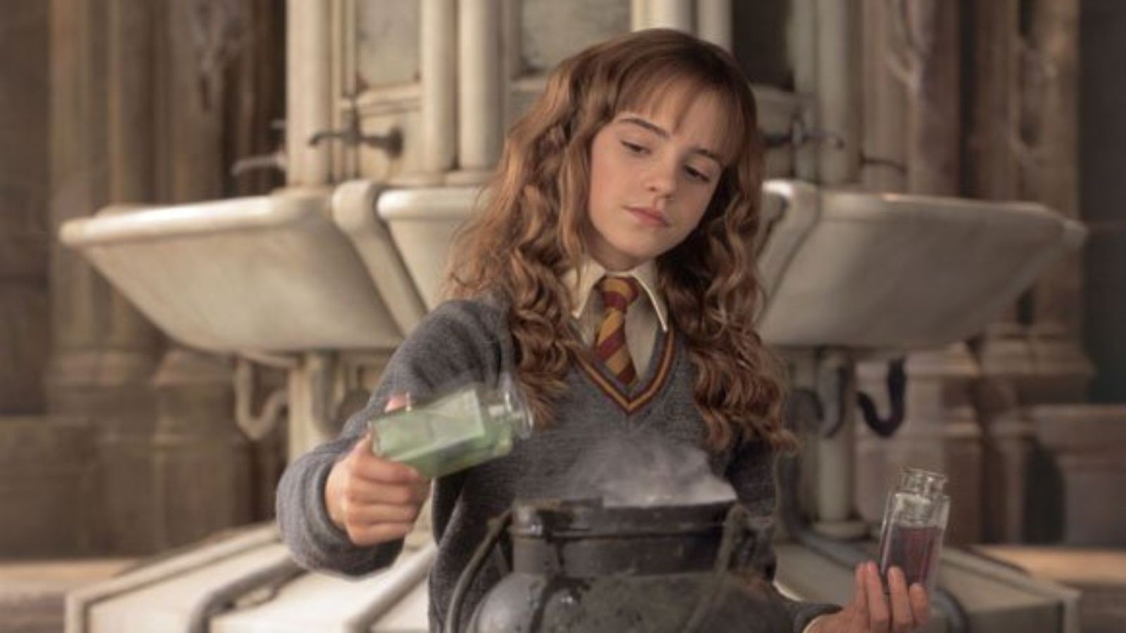 Harry Potter And The Chamber Of Secrets Full shot of Emma Watson as Hermione Granger