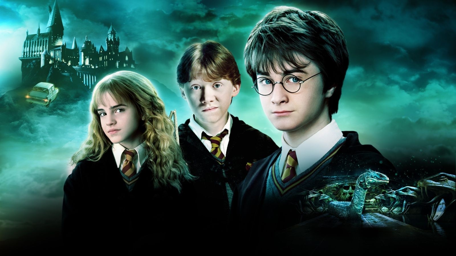 Ron Weasley, Hermione Granger, Daniel Radcliff in Harry Potter