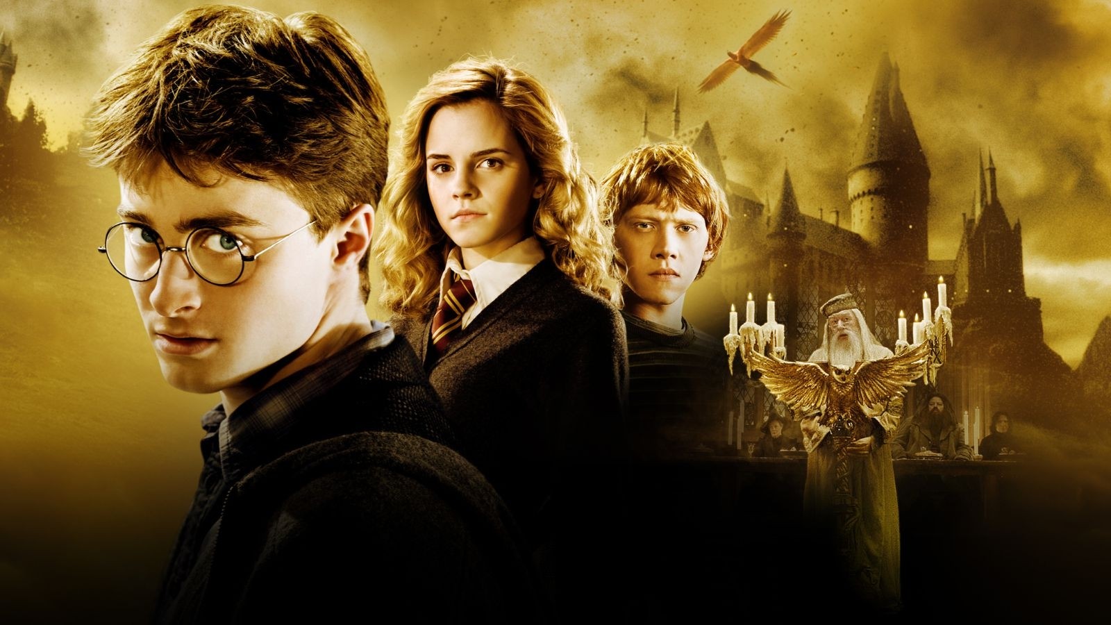 Ron Weasley, Hermione Granger, Daniel Radcliff in Harry Potter and the Half Blood Prince