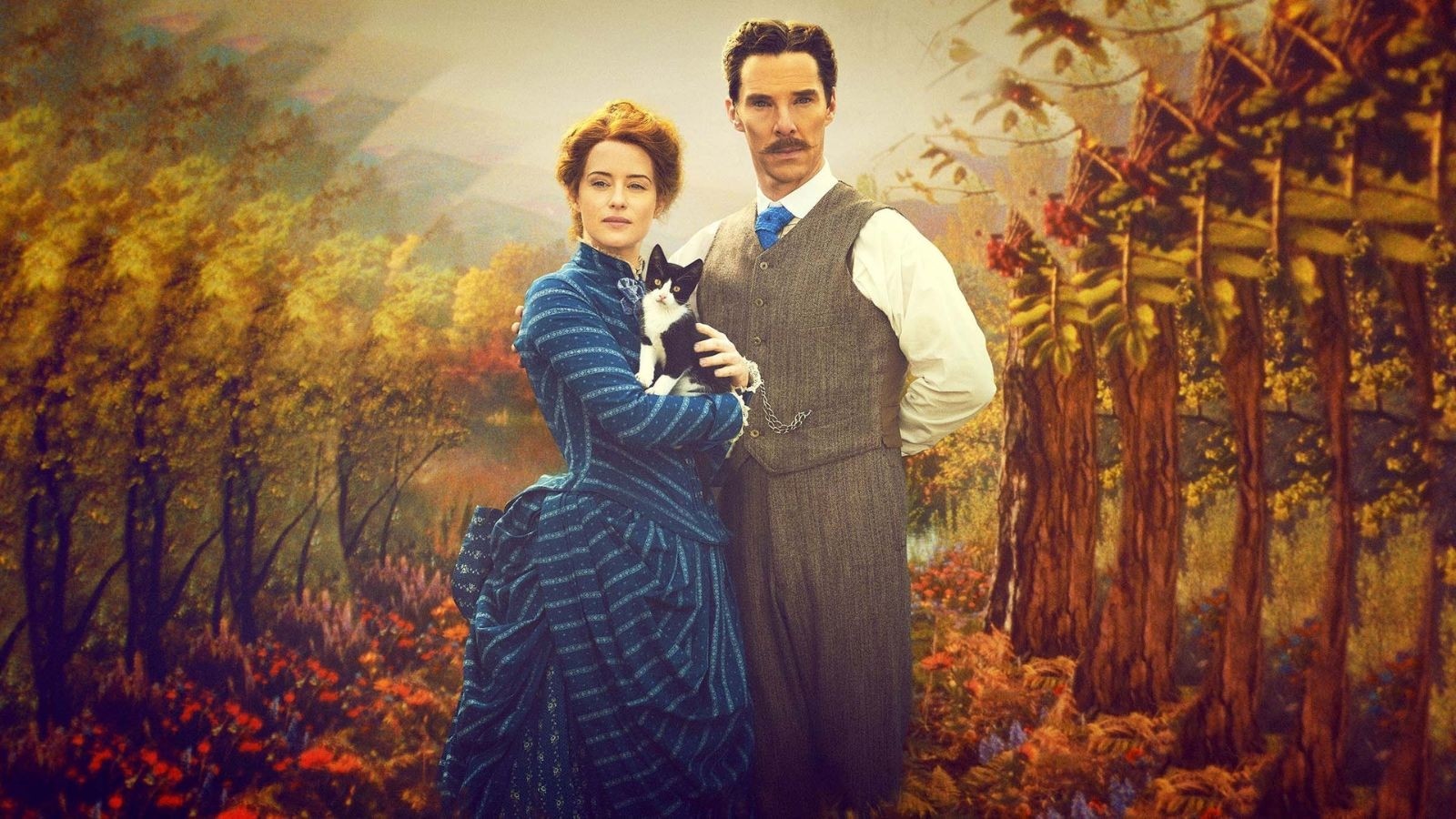 Benedict Cumberbatch and Claire Foy stood in timely clothing