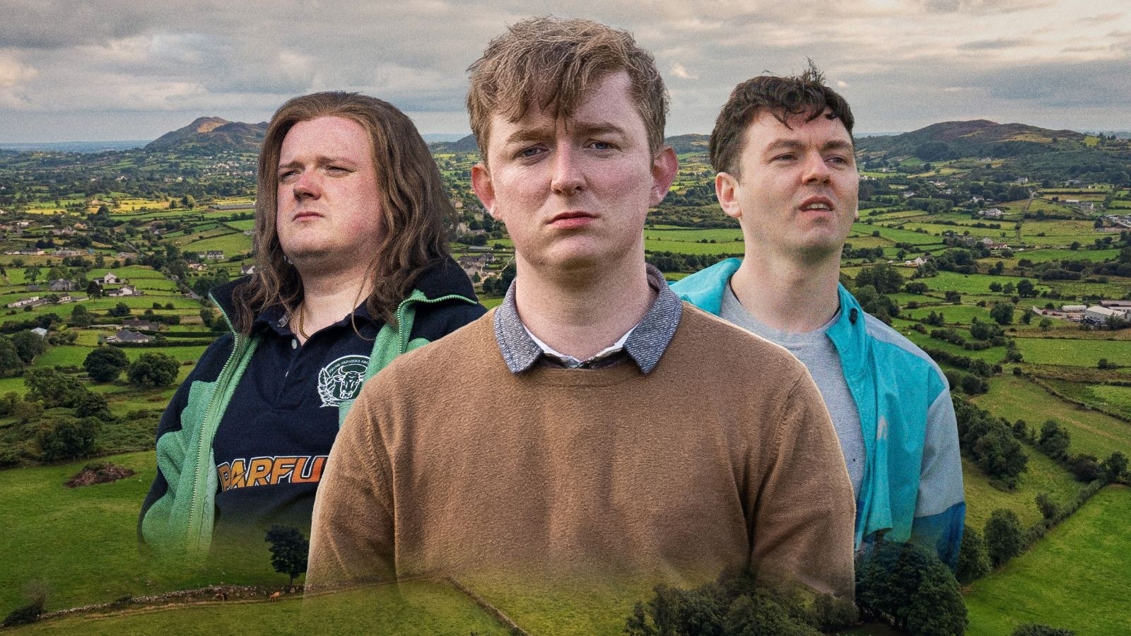 Three Irish Boys with the countryside in the background